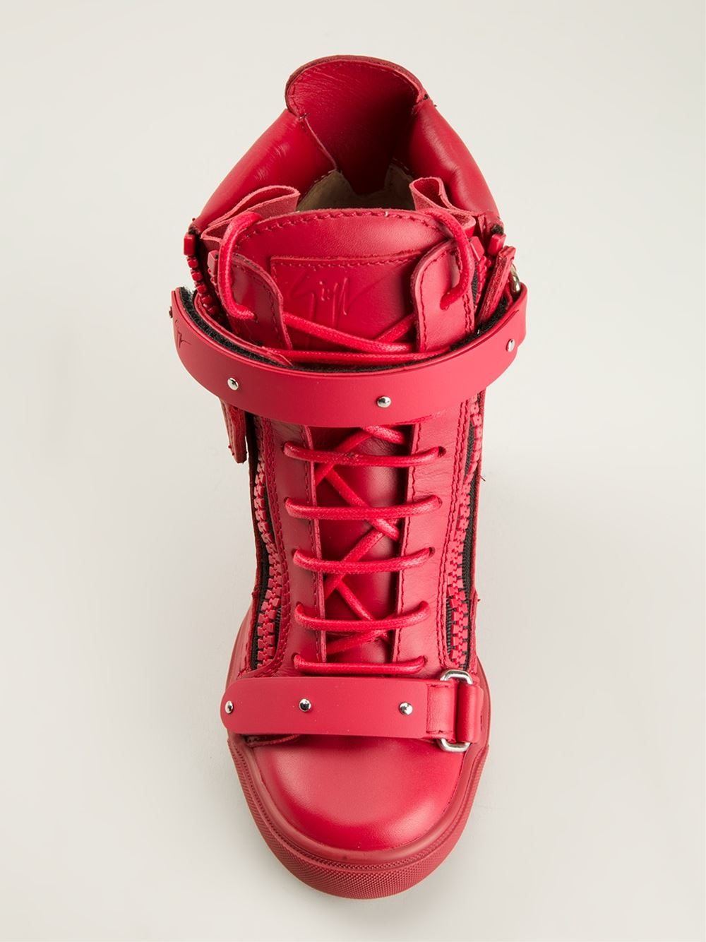 red wedge trainers
