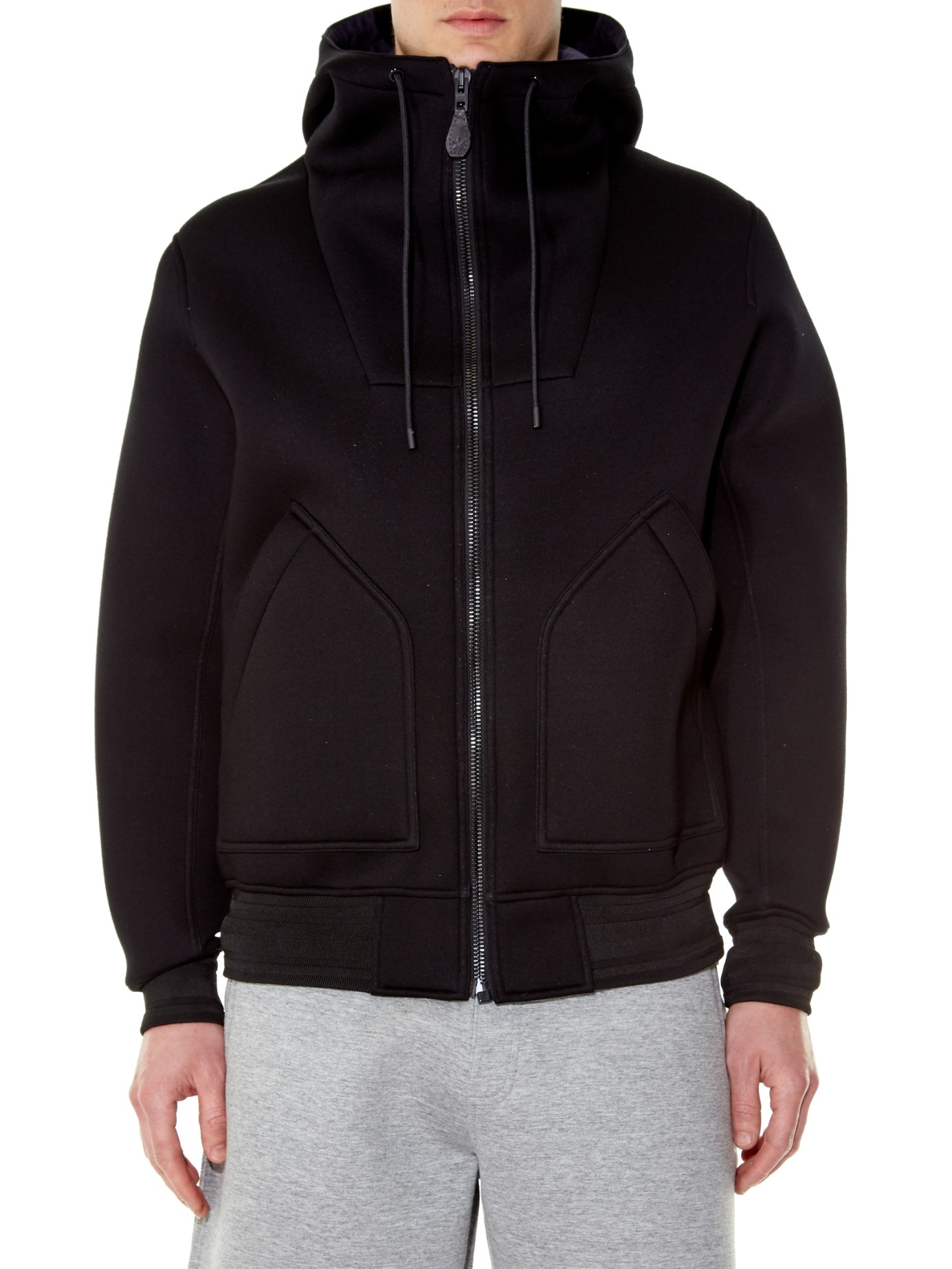 funnel neck zip hoodie