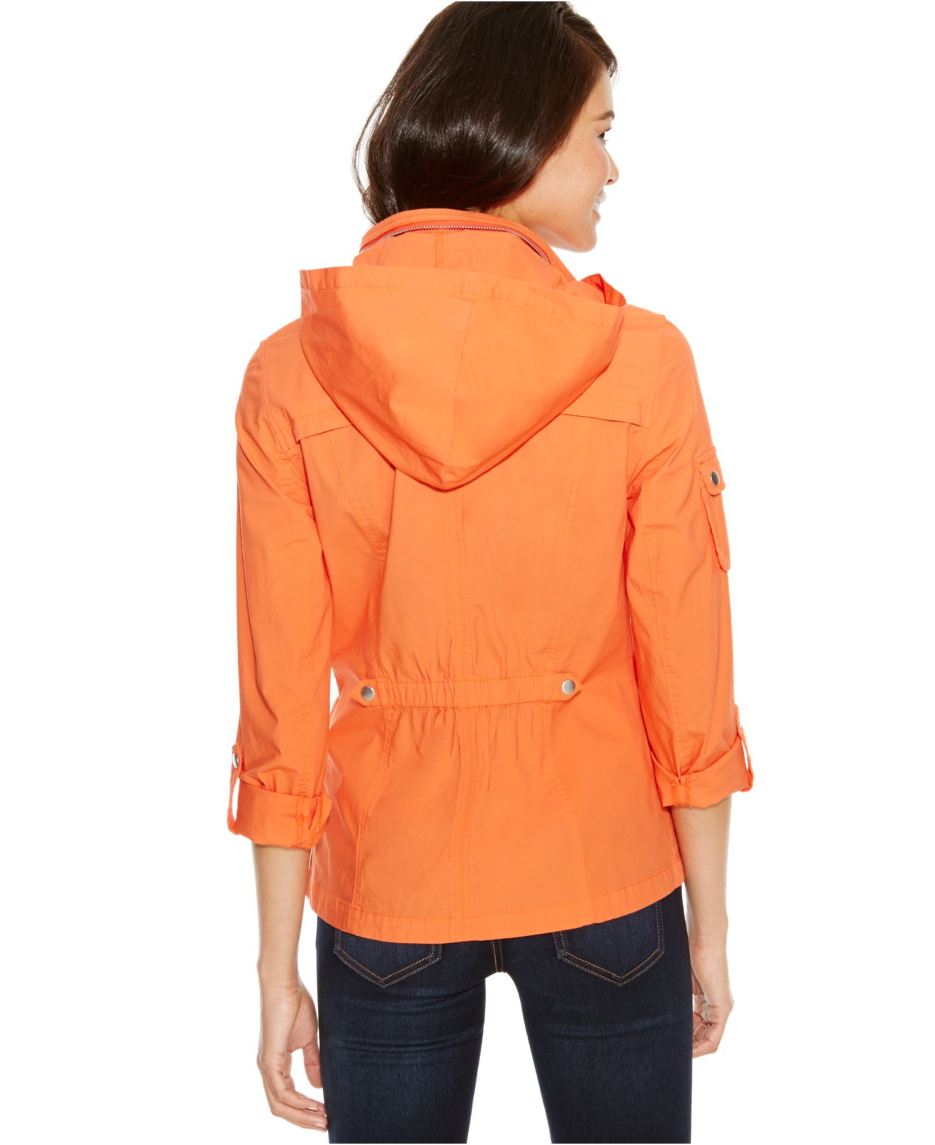 Inc international concepts TabSleeve Hooded Anorak Jacket in Orange Lyst