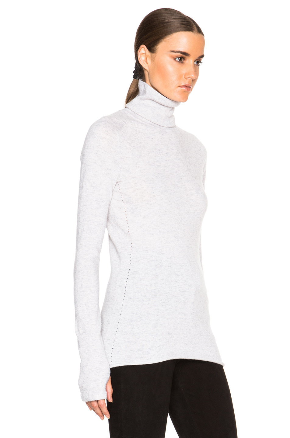 Lyst - Inhabit Cashmere Thumbhole Turtleneck Sweater in White