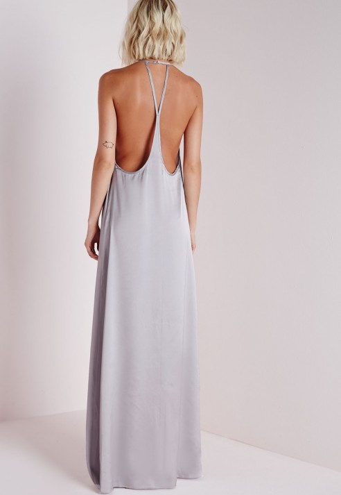 silver silky dress