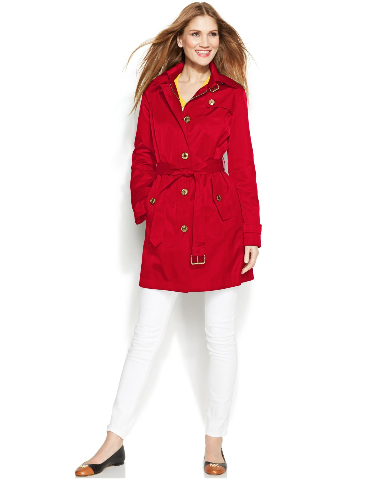michael kors red women's coat