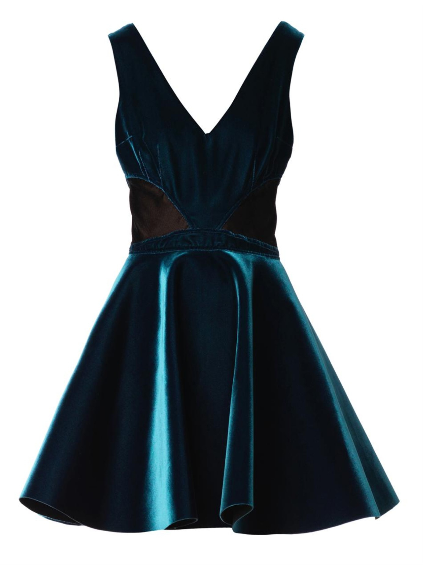 Road velvet v neck skater dress ivory