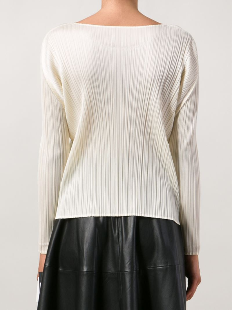 Pleats Please Issey Miyake Off-White Basics Pleated Shirt Pleats Please  Issey Miyake