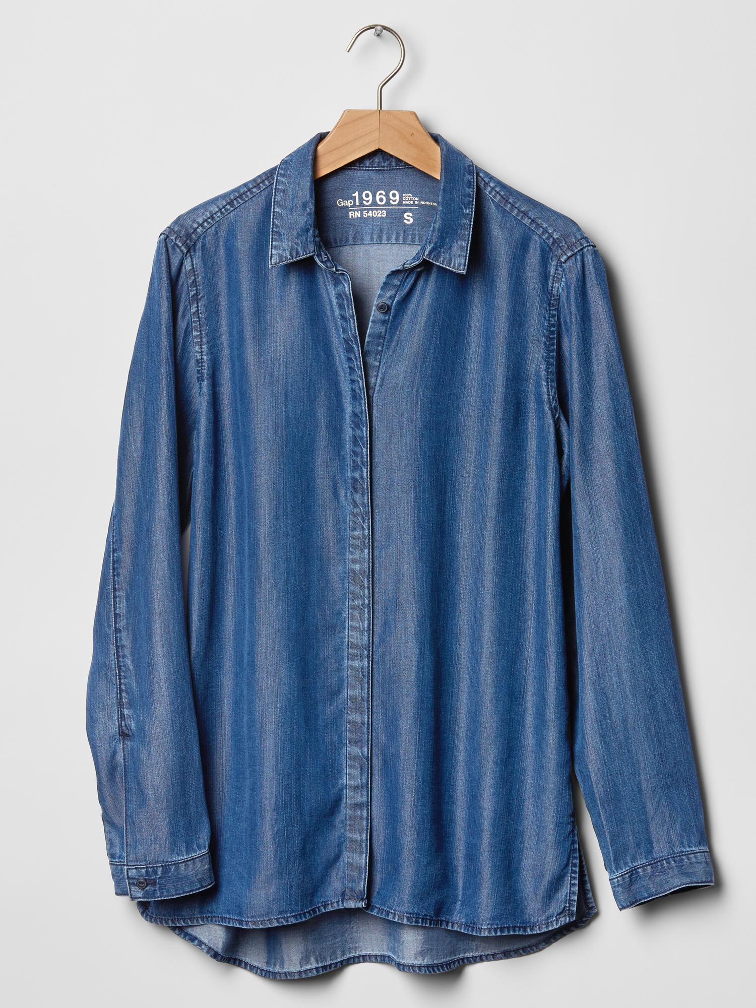 Gap 1969 Tencel?? Denim Shirt in Blue Lyst
