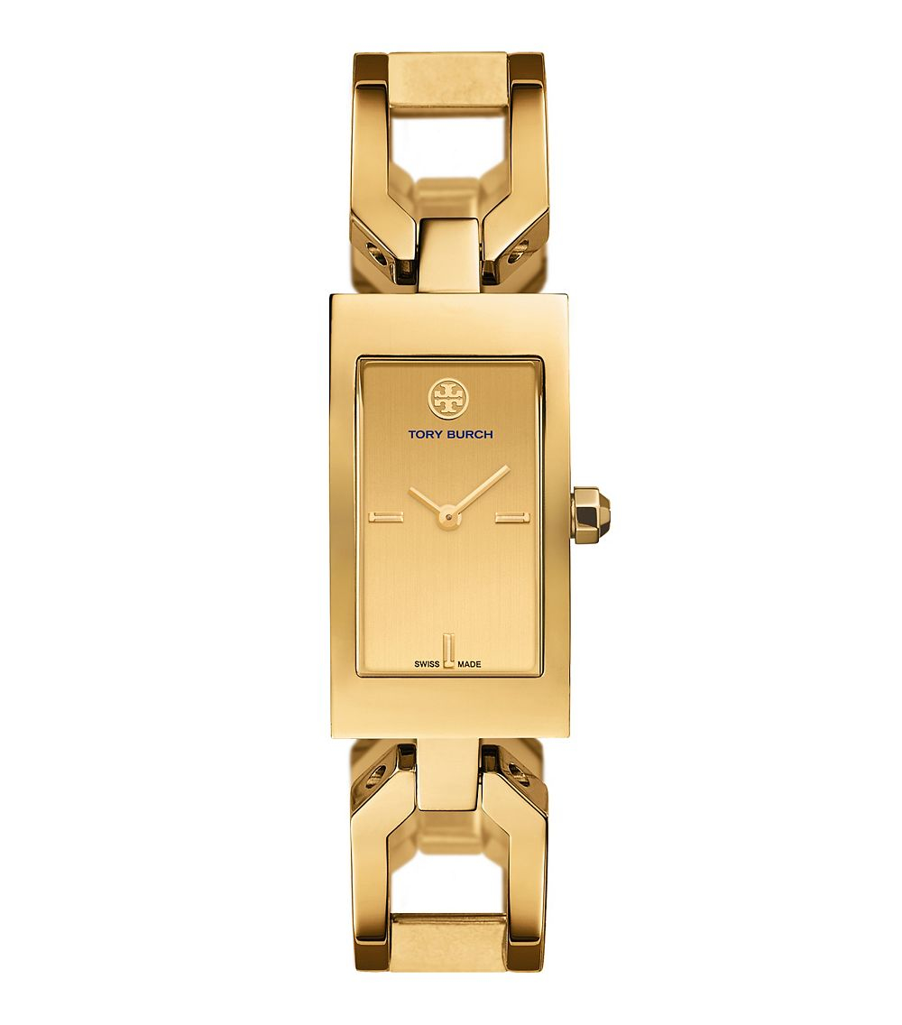 Tory Burch Buddy Bangle Watch, Goldtone, 19 X 35 Mm in n/a (Metallic