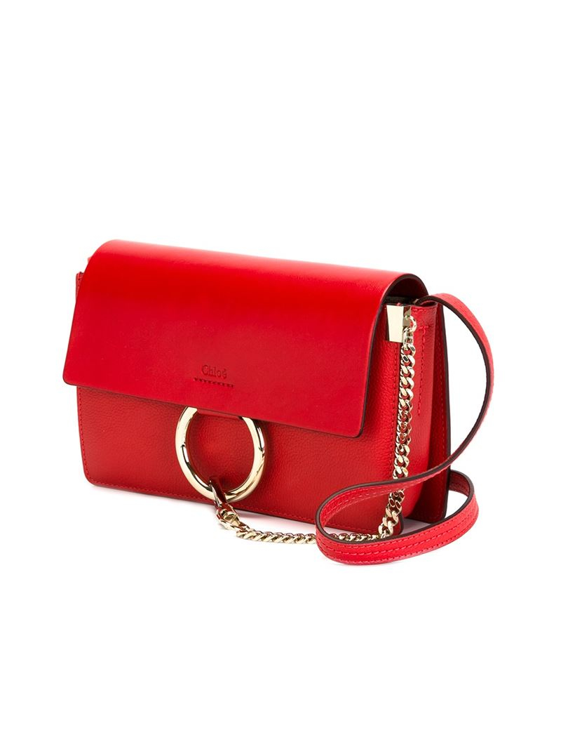 Chloé Red Small Faye Cross Body Bag