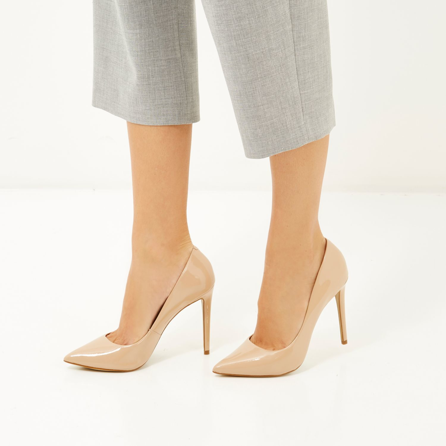 nude patent court shoes