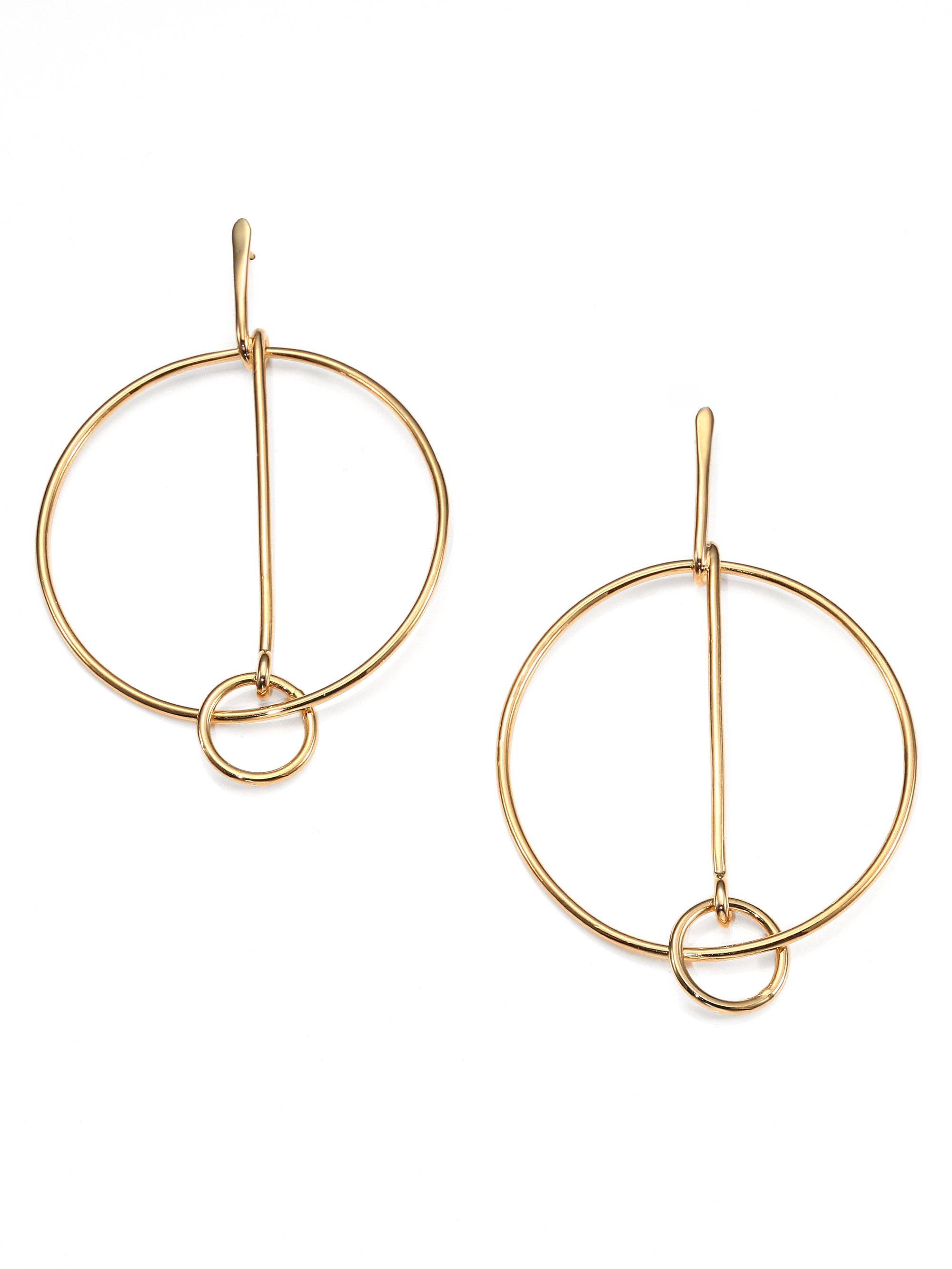 Chloé Cate Drop Hoop Earrings in Metallic | Lyst