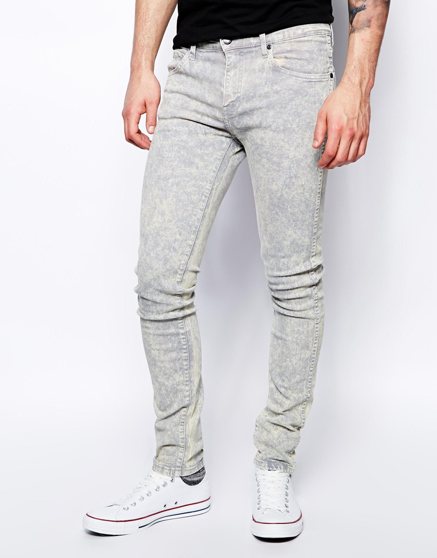 Dr. Denim Jeans Snap Skinny Fit In Ice Light Grey in Gray for Men - Lyst