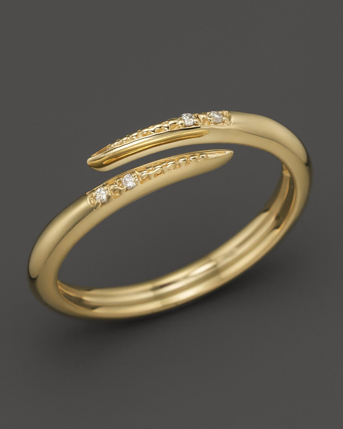 Mizuki 14k Yellow Gold Stackable Icicle Wrap Diamond Ring in Gold (Gold