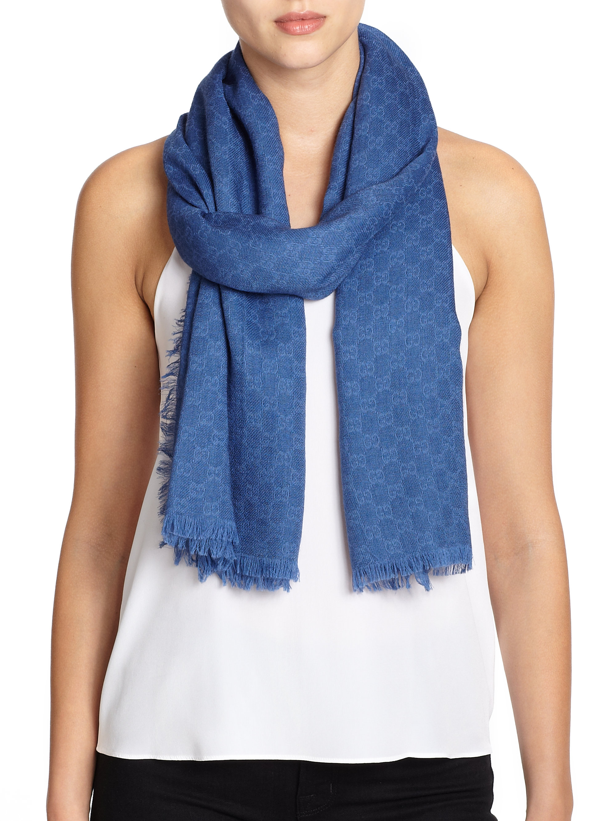 wool scarf blue