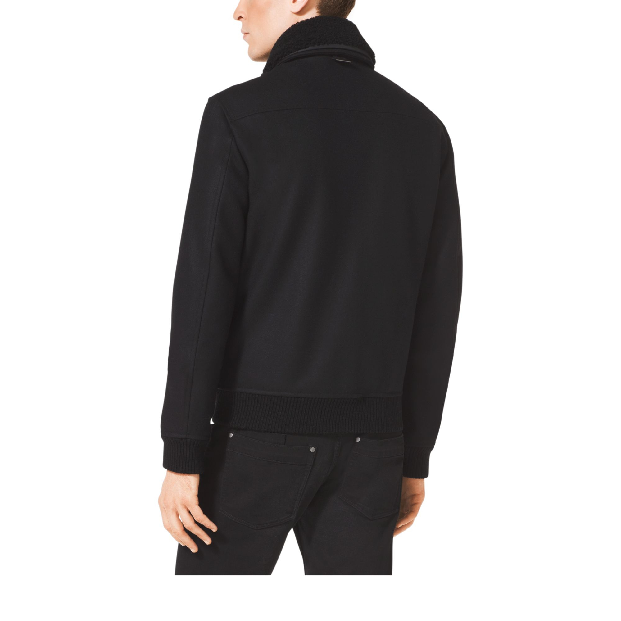 melton wool bomber jacket