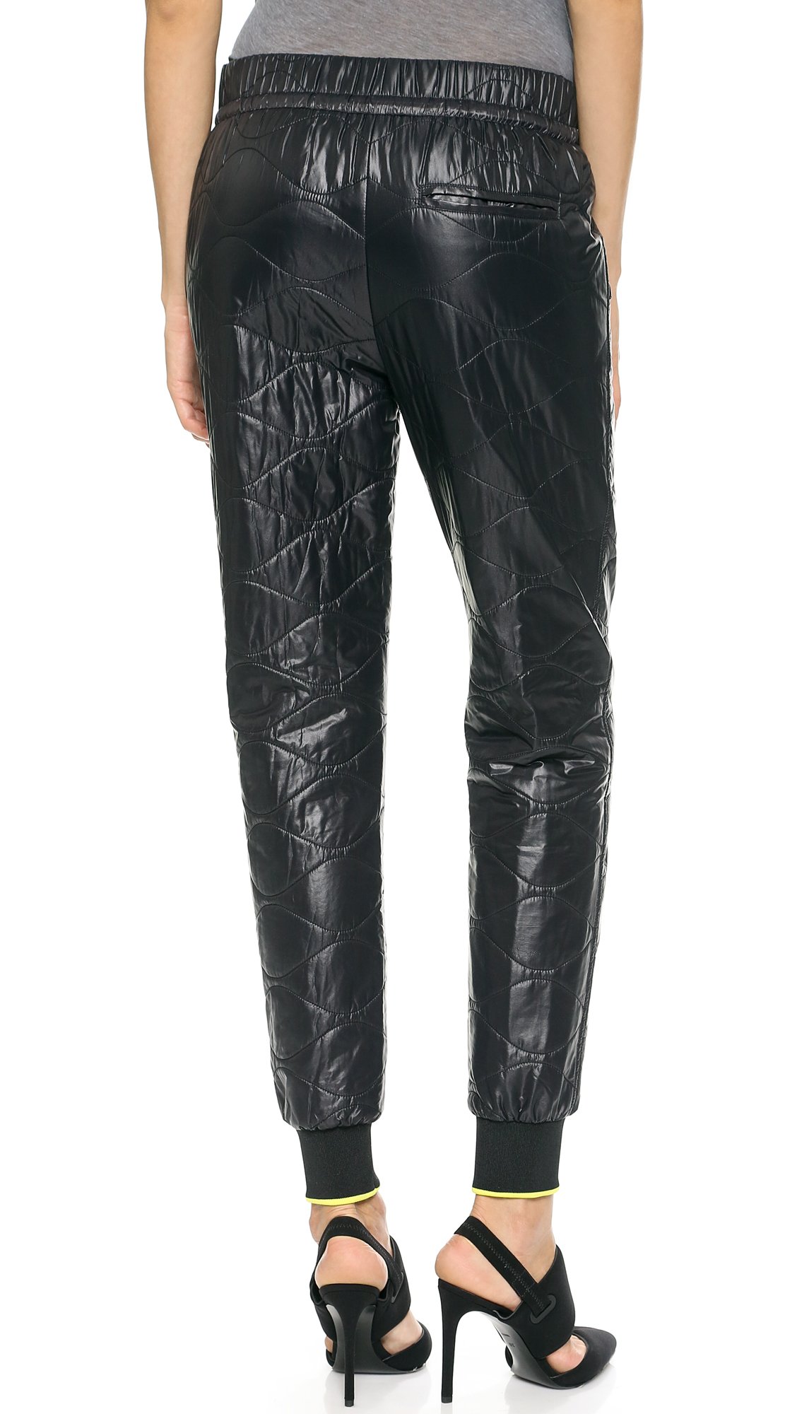 T By Alexander Wang Quilted Nylon Track Pants Black - Lyst