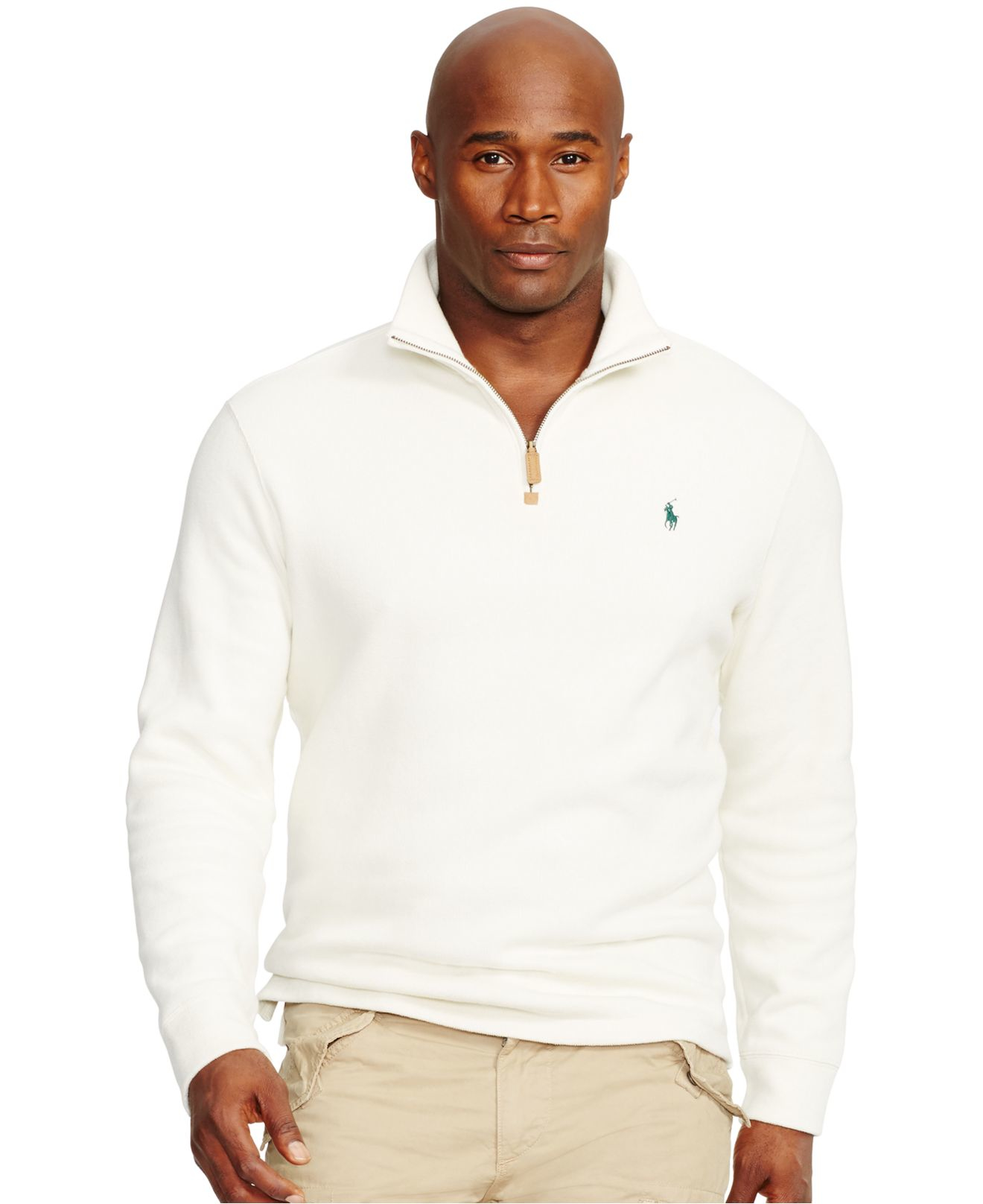 polo ralph lauren french ribbed half zip sweatshirt