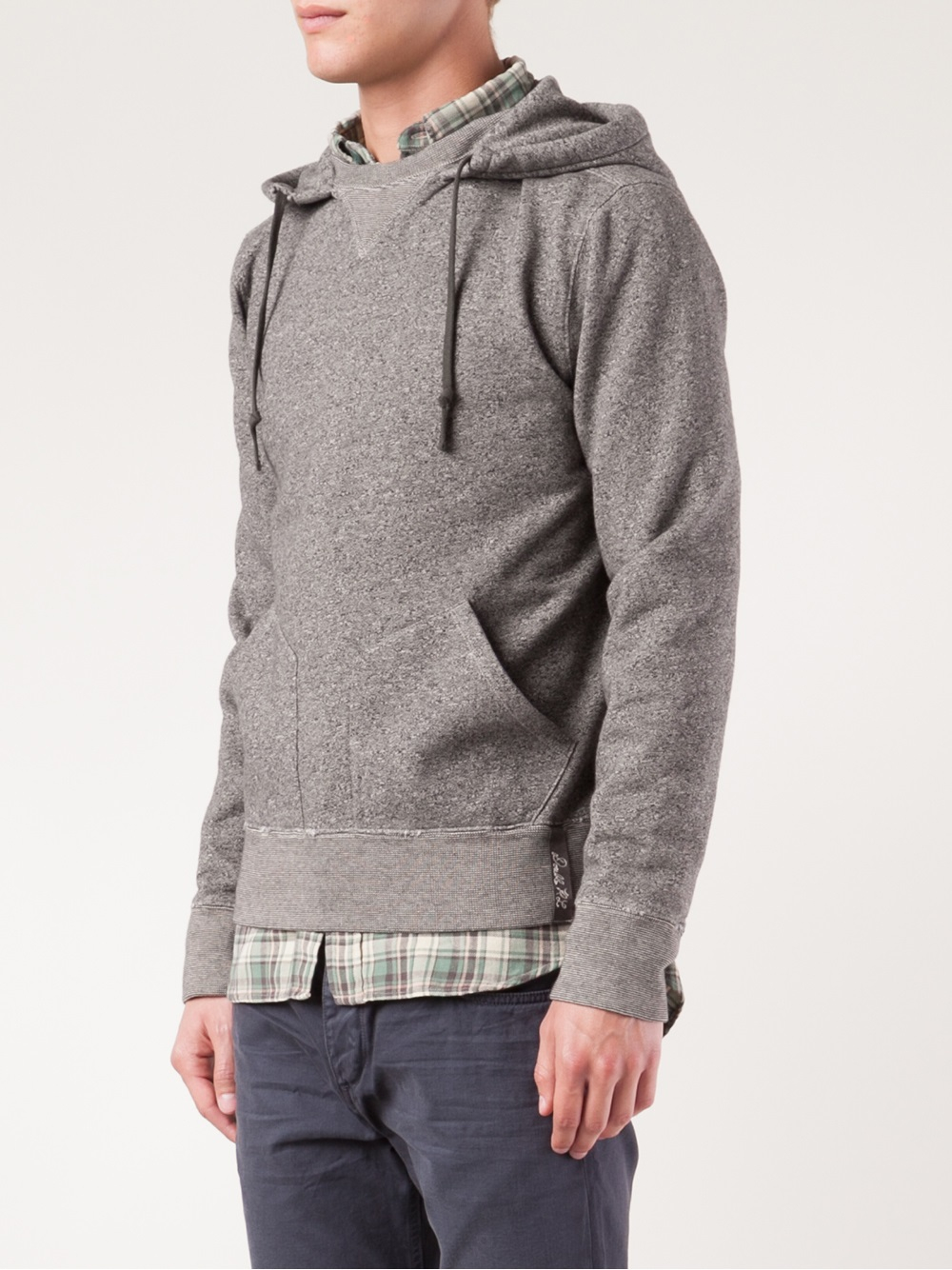 RRL Ribbed Hoodie in Grey (Gray) for Men Lyst
