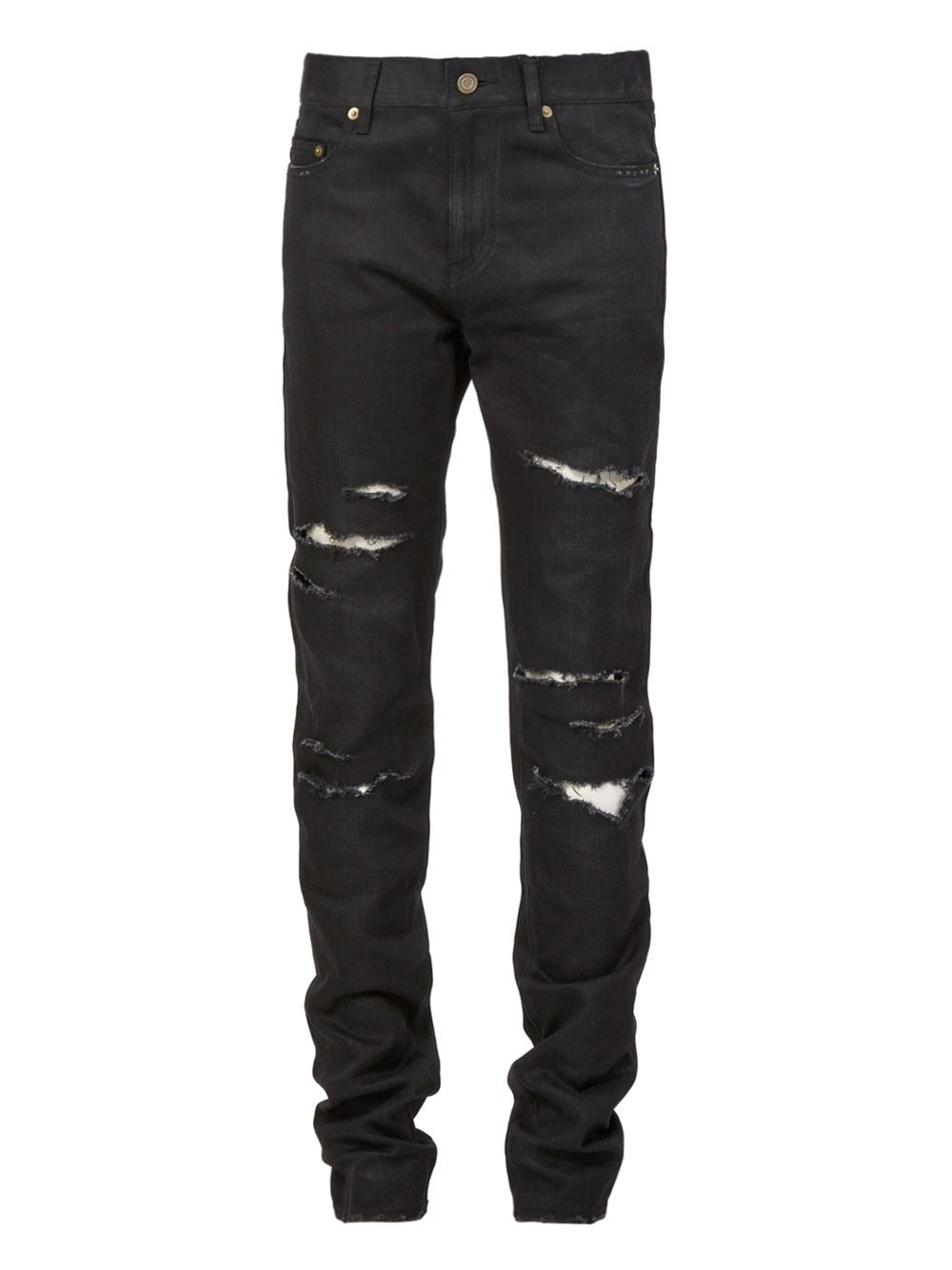 Saint laurent Ripped Jeans in Black for Men | Lyst