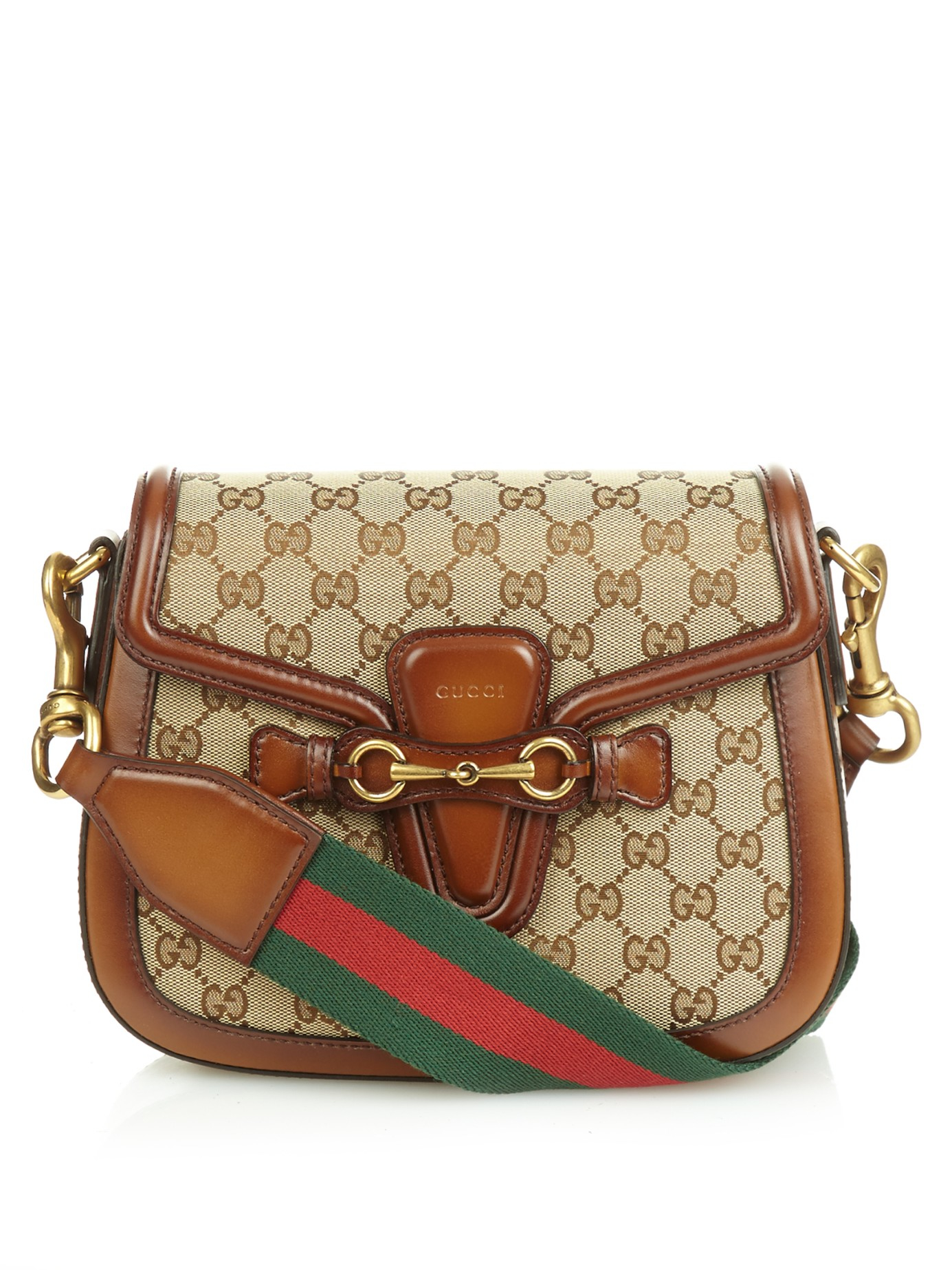 Gucci Lady Web Medium Shoulder Bag in Brown | Lyst
