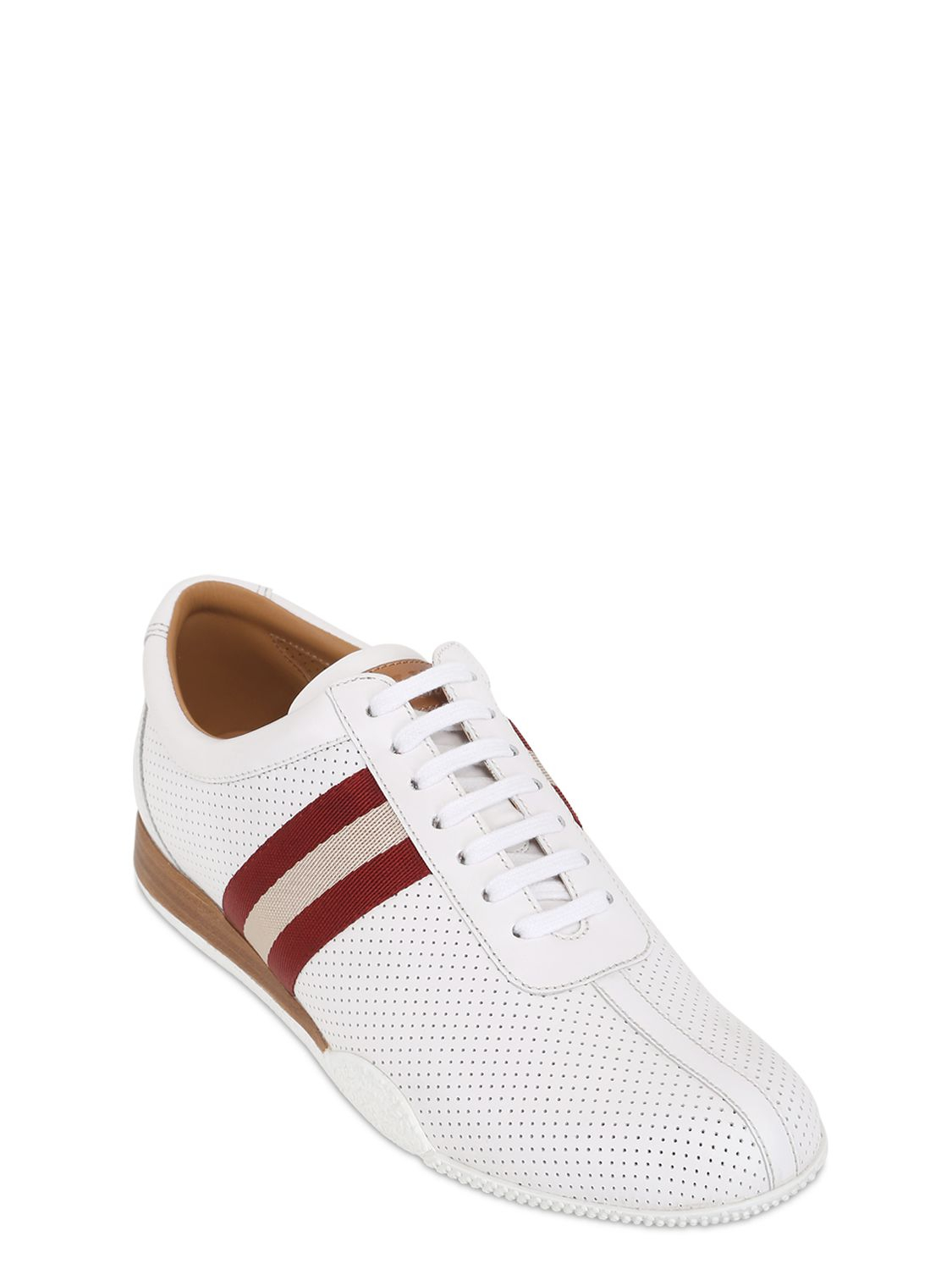 Bally Frenz Perforated Leather Sneakers in White for Men - Lyst