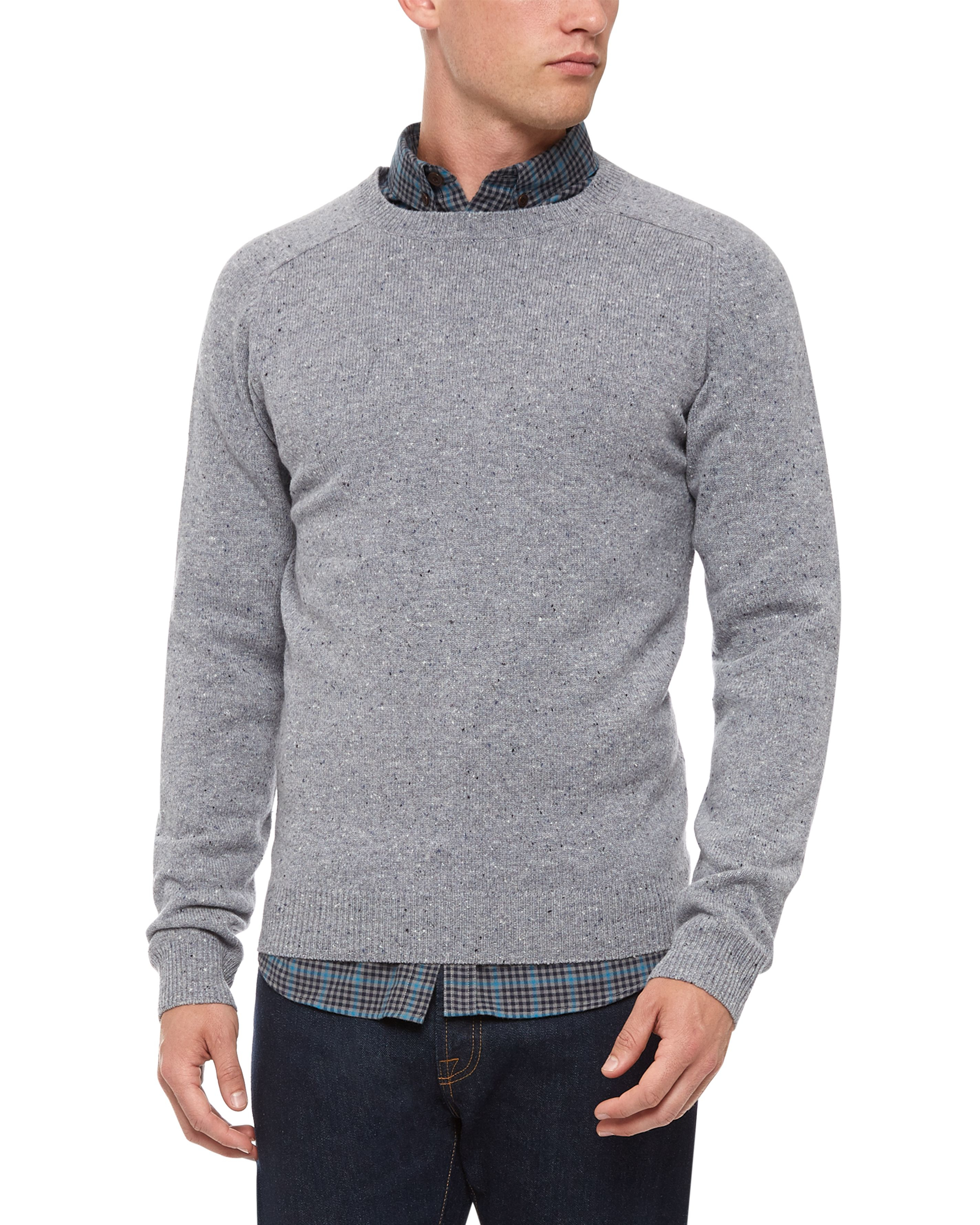 Jaeger Lambswool Donegal Sweater in Gray for Men | Lyst
