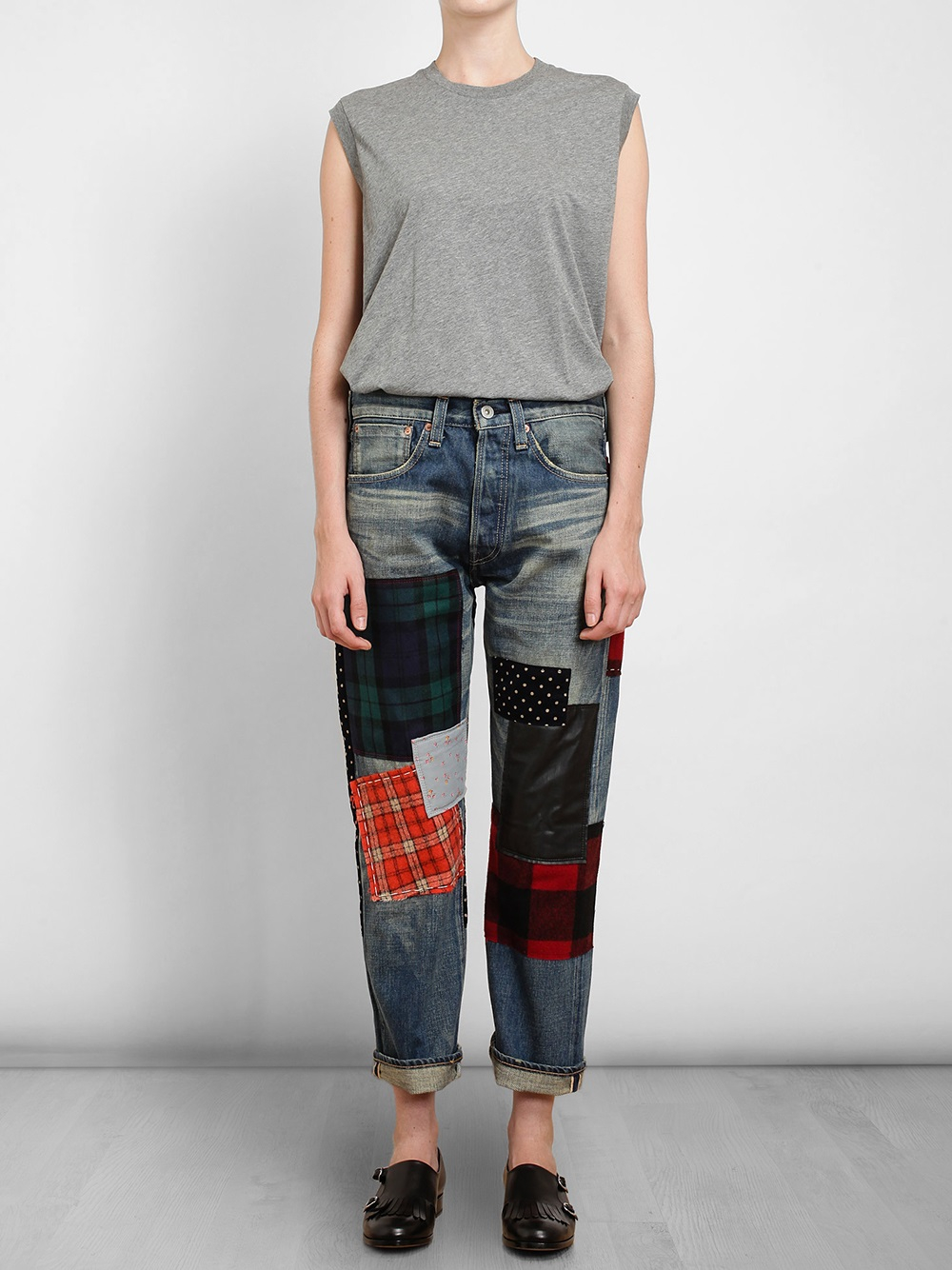 Junya Watanabe Patch-work Denim Jeans in Blue | Lyst