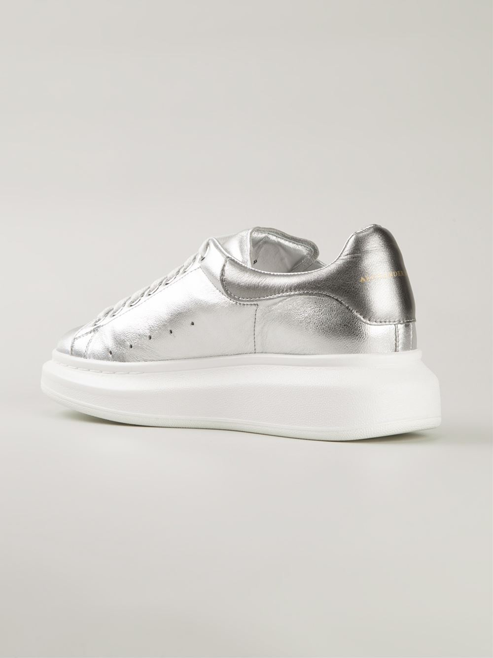 alexander mcqueen silver trainers