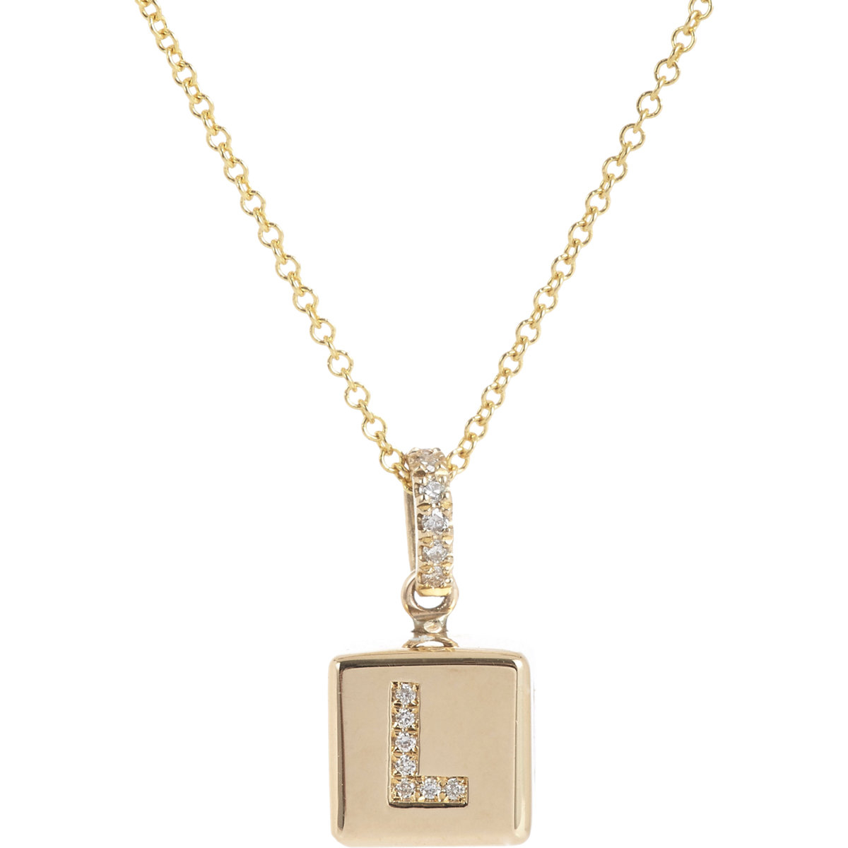 Jennifer Meyer Diamond & Gold Love Cube Pendant Necklace-Colorless in ...