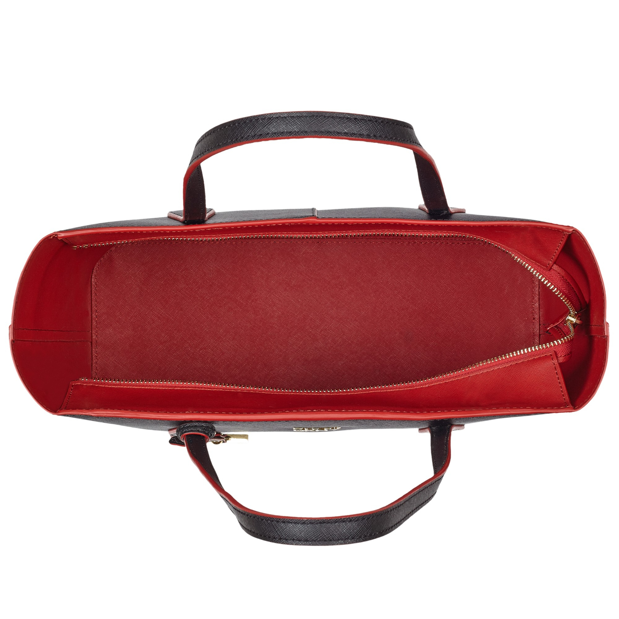 DKNY Bryant Park Saffiano Leather Zip Shopper Bag in Black/Red (Black