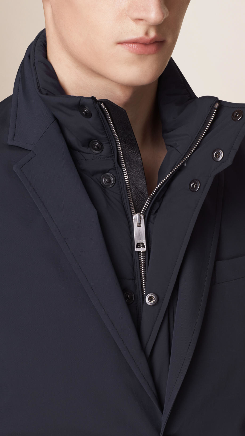 Burberry Technical Blazer With Detachable Downfilled Warmer in Blue