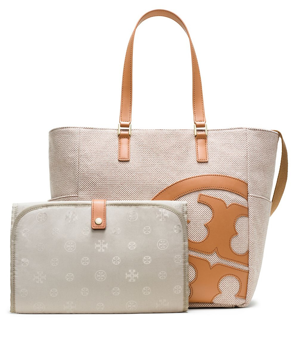 Tory Burch Lonnie Canvas Baby Bag in Natural - Lyst