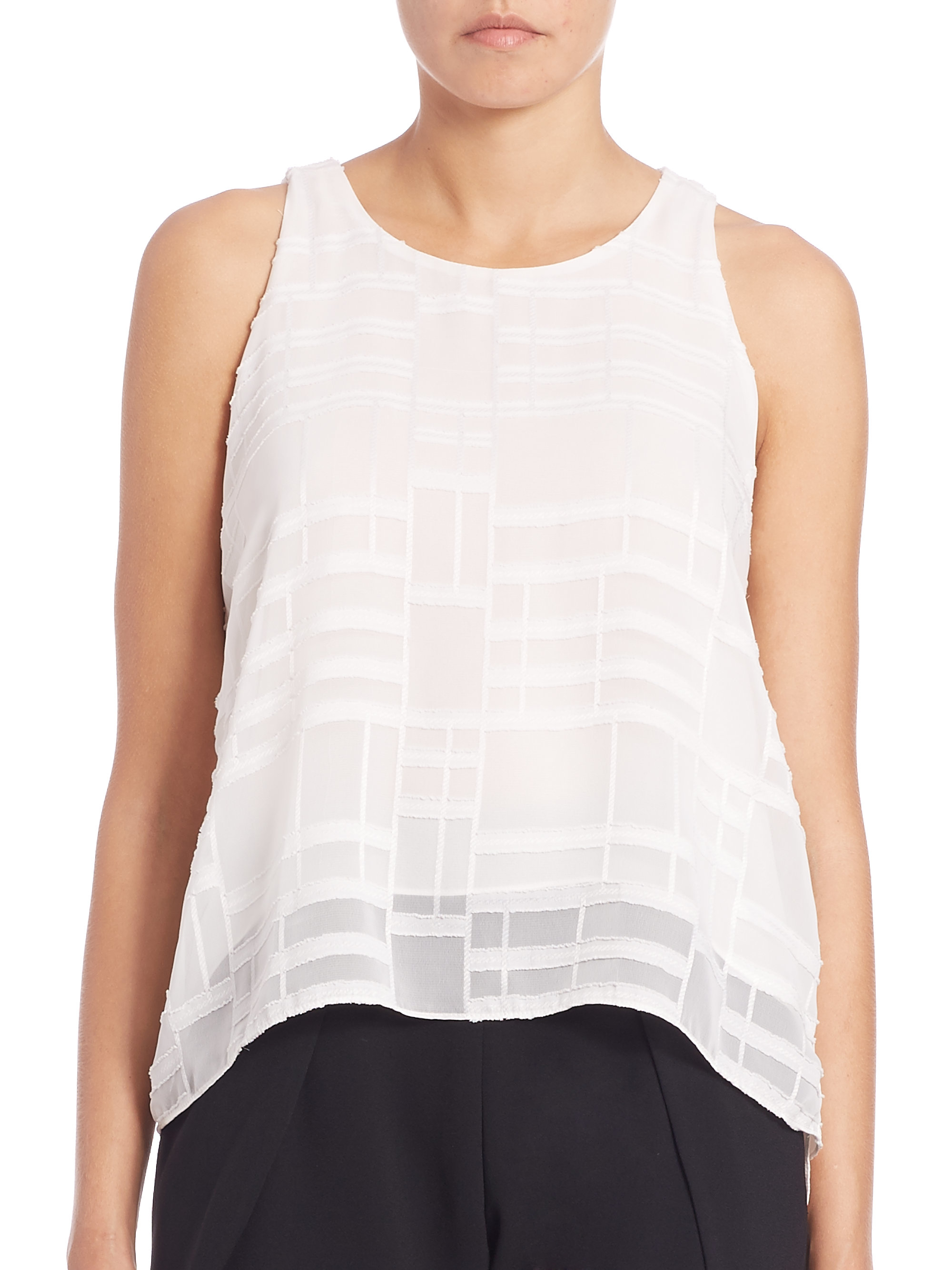 Jonathan Simkhai Lace-up Texture Tank Top in White - Lyst