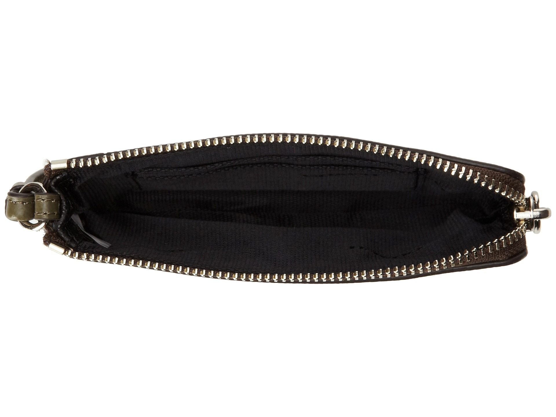 COACH Camo Leather L-zip Small Wristlet in Green | Lyst