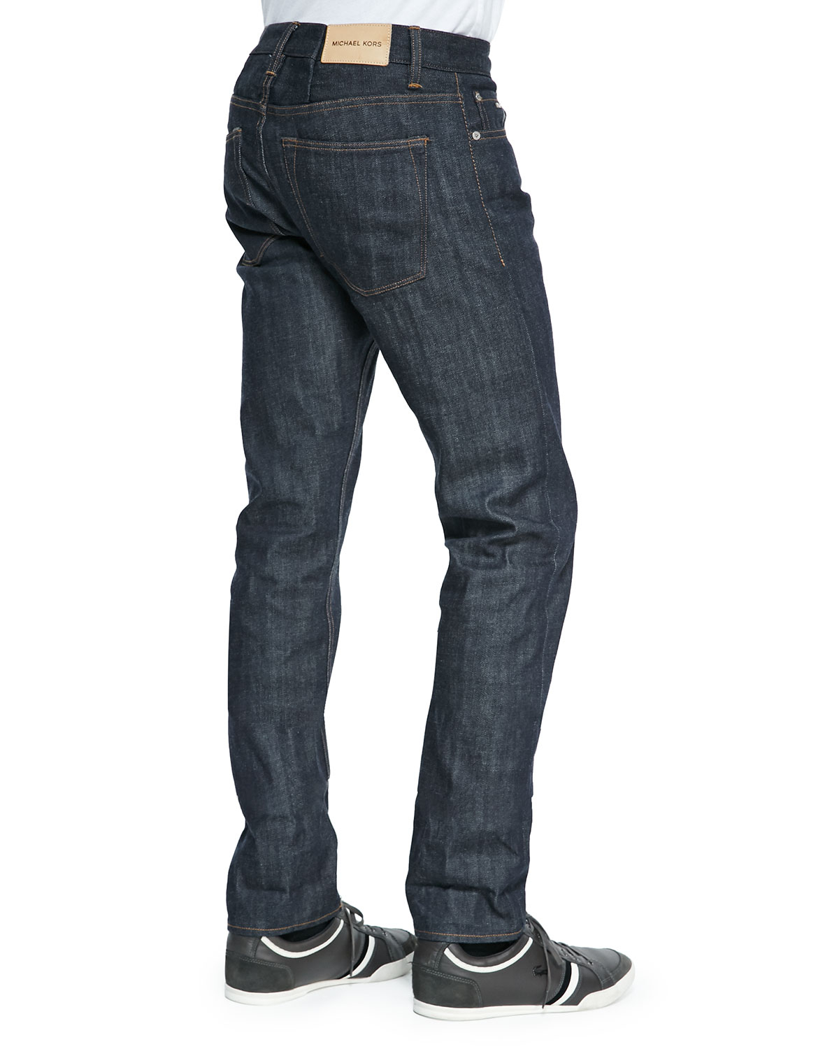 Lyst - Michael Kors Selvedge Slim Jeans in Blue for Men