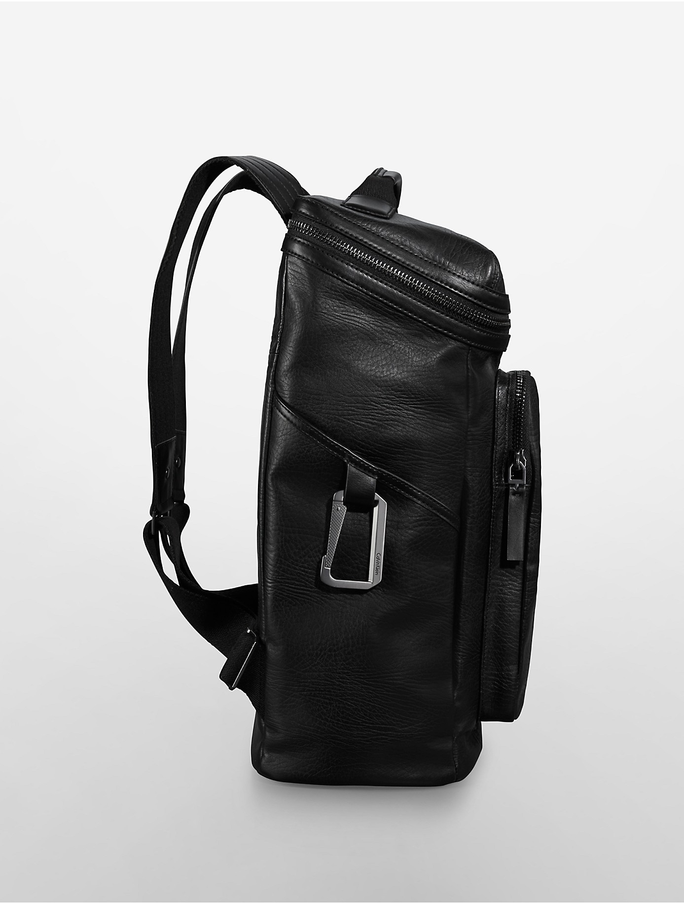 calvin klein men's leather backpack