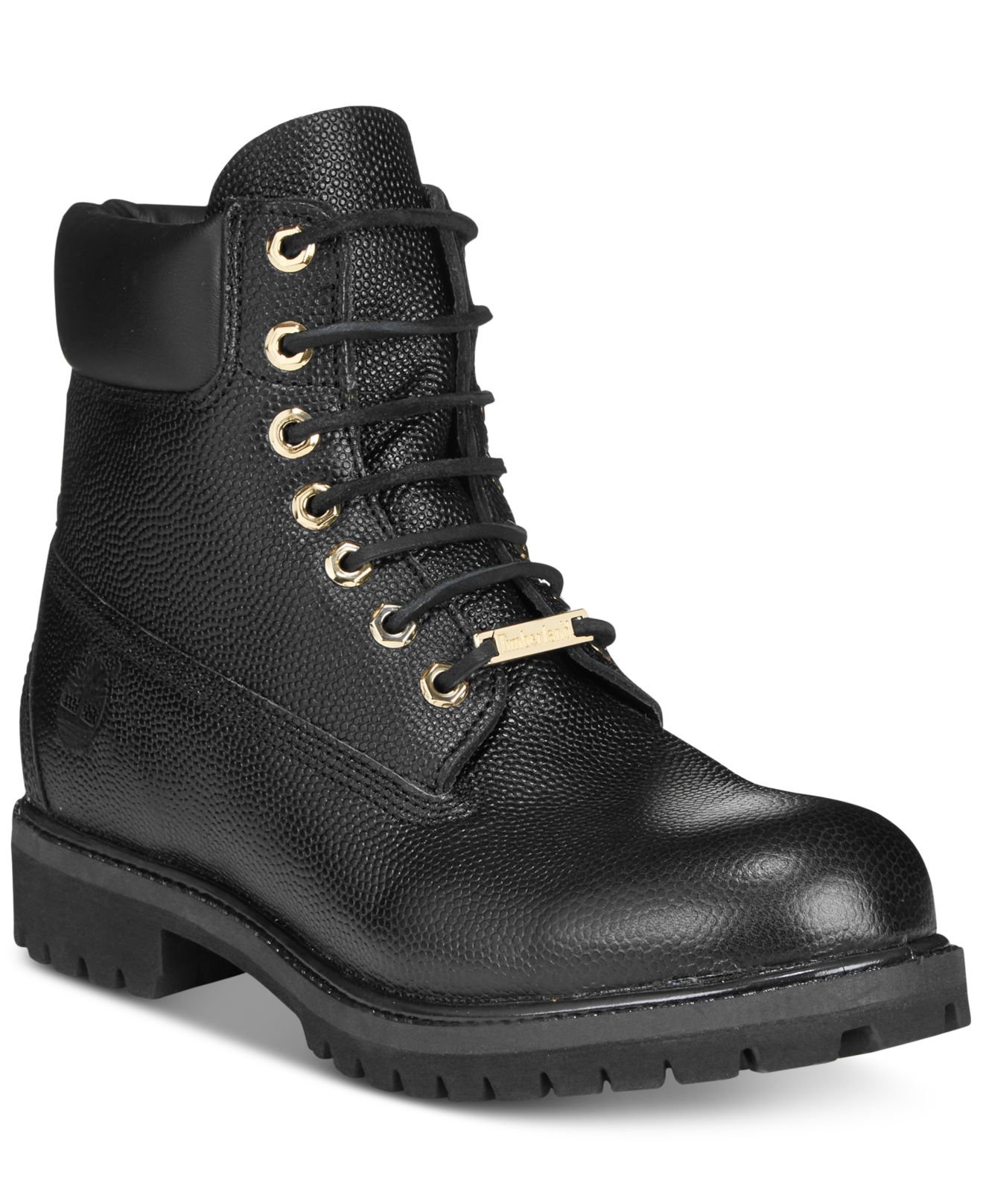 timberland leather boots black