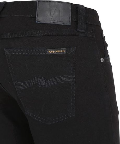 Nudie Jeans Skinny Lin Waxed Denim Jeans in Black for Men | Lyst