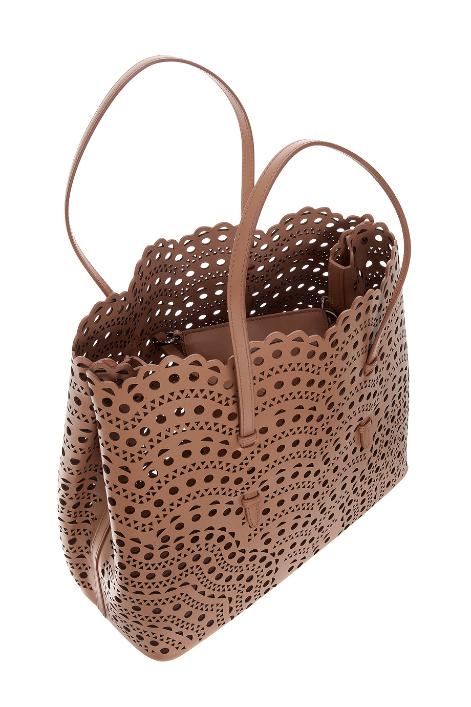 Download Alaïa Perforated Shopper Bag in Beige (Natural) - Lyst