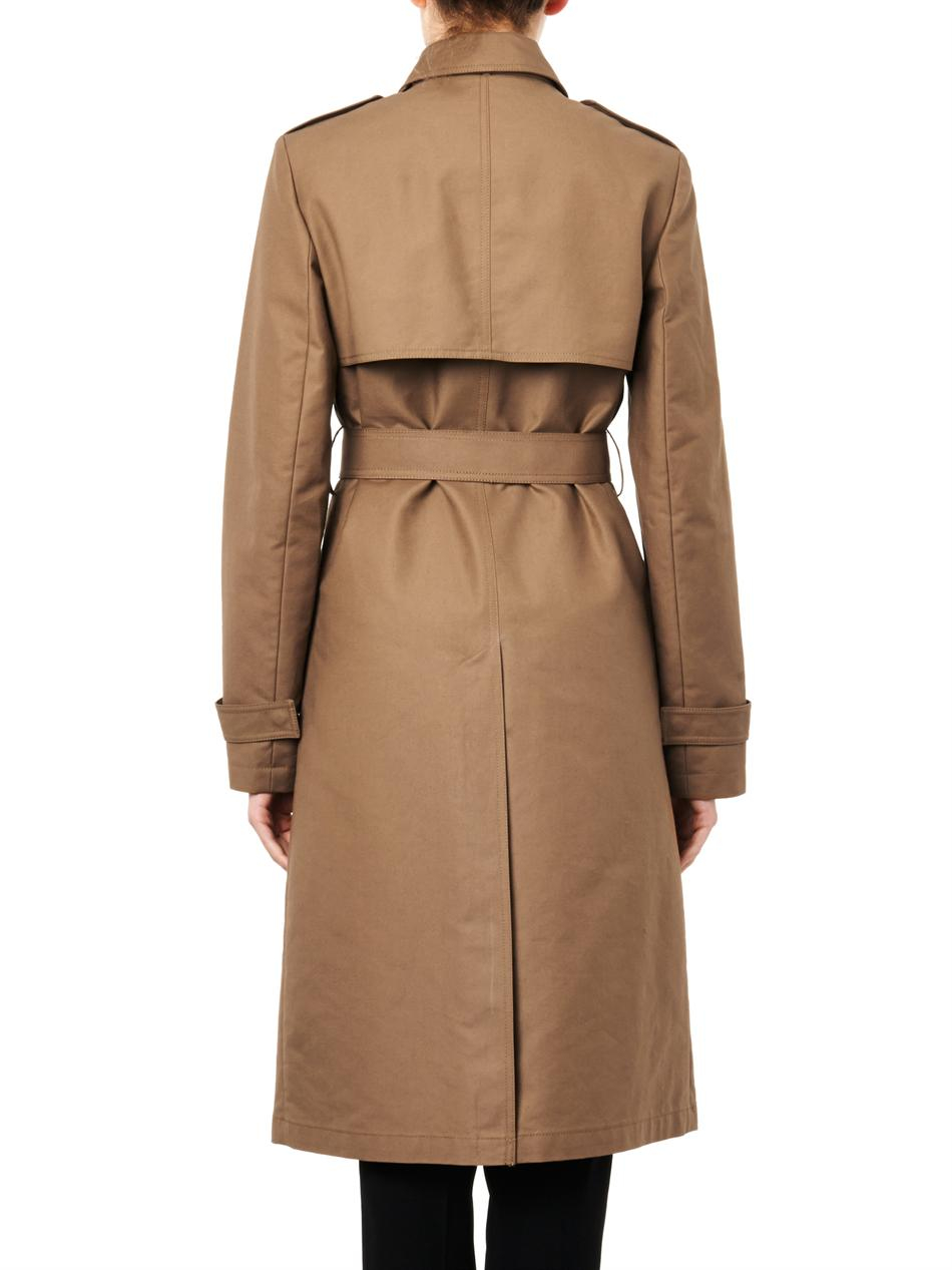 Theory Ashling Cotton Trench Coat in Brown - Lyst