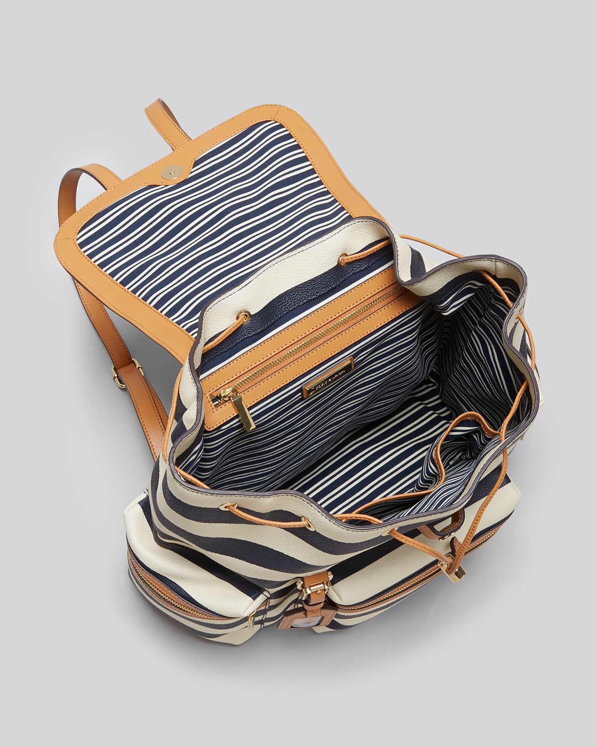 Tory Burch Backpack Kerrington Striped in Brown | Lyst