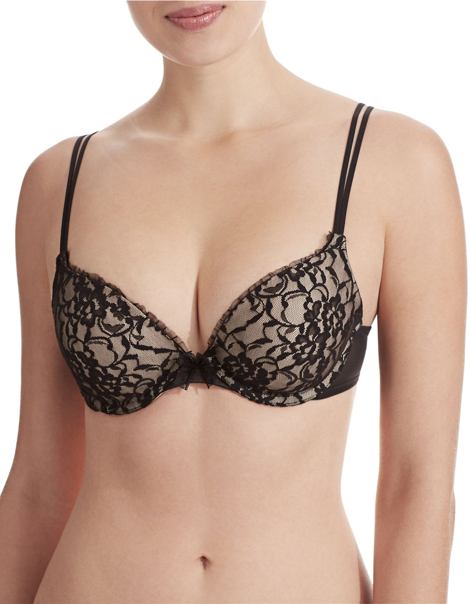 DKNY Signature Lace Embellished Contour Bra in Black Lyst