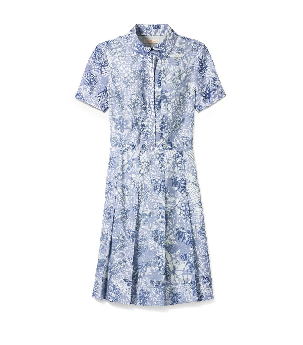 tory burch blue and white dress
