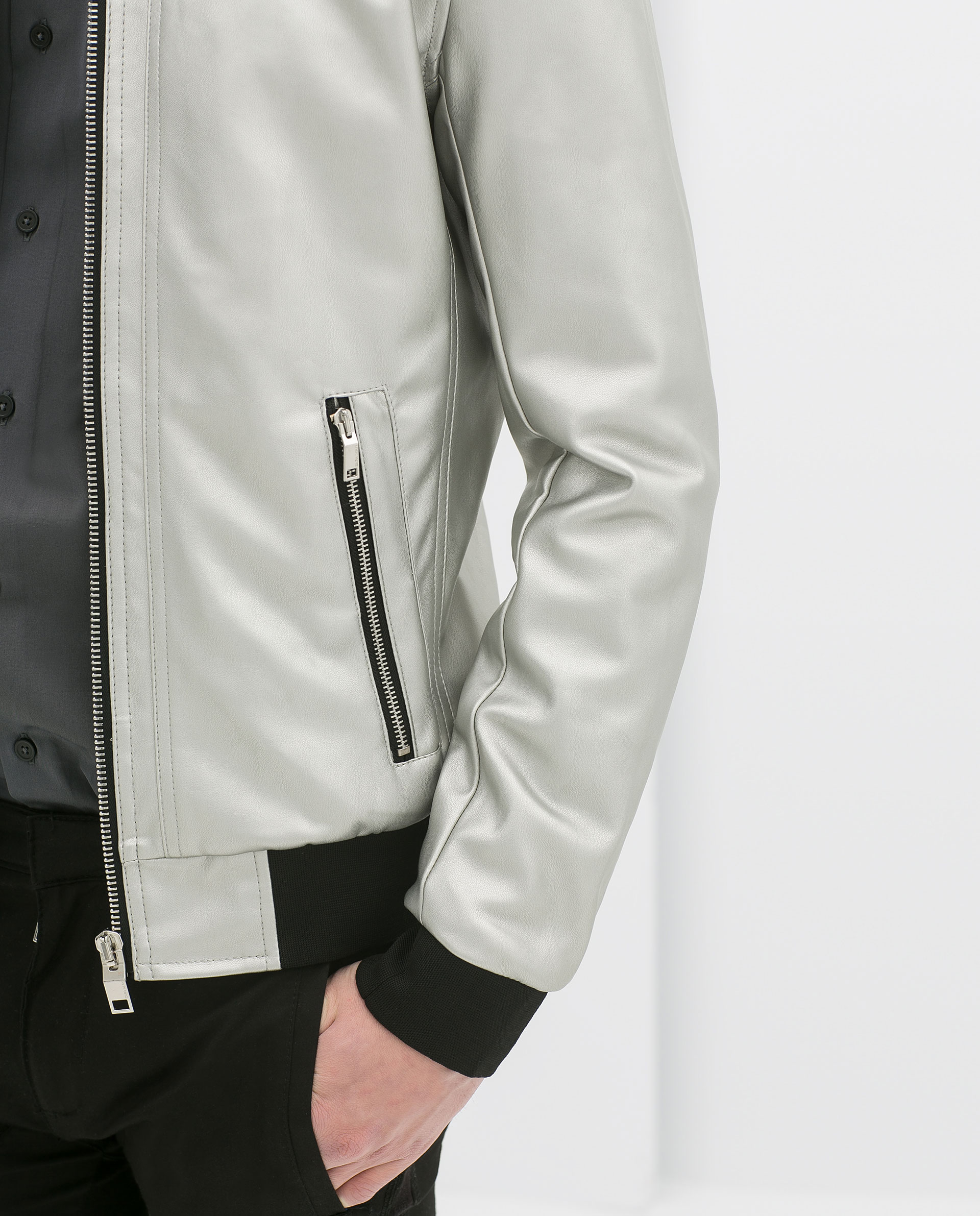 Zara Metallic Bomber Jacket in Metallic for Men Lyst