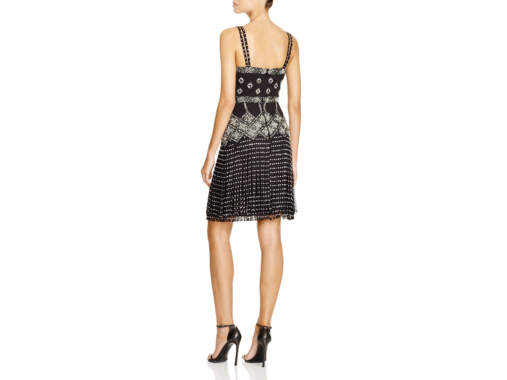 French connection Embellished Fringe Dress in Black | Lyst