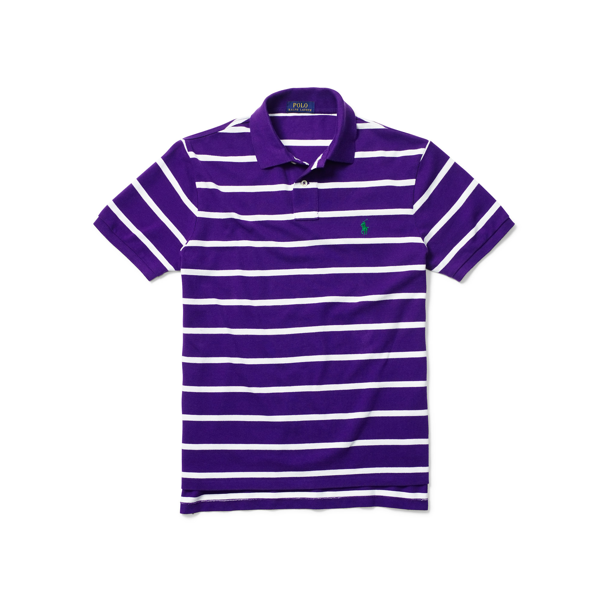 Polo Ralph Lauren Custom-fit Striped Mesh Polo in Purple for Men | Lyst