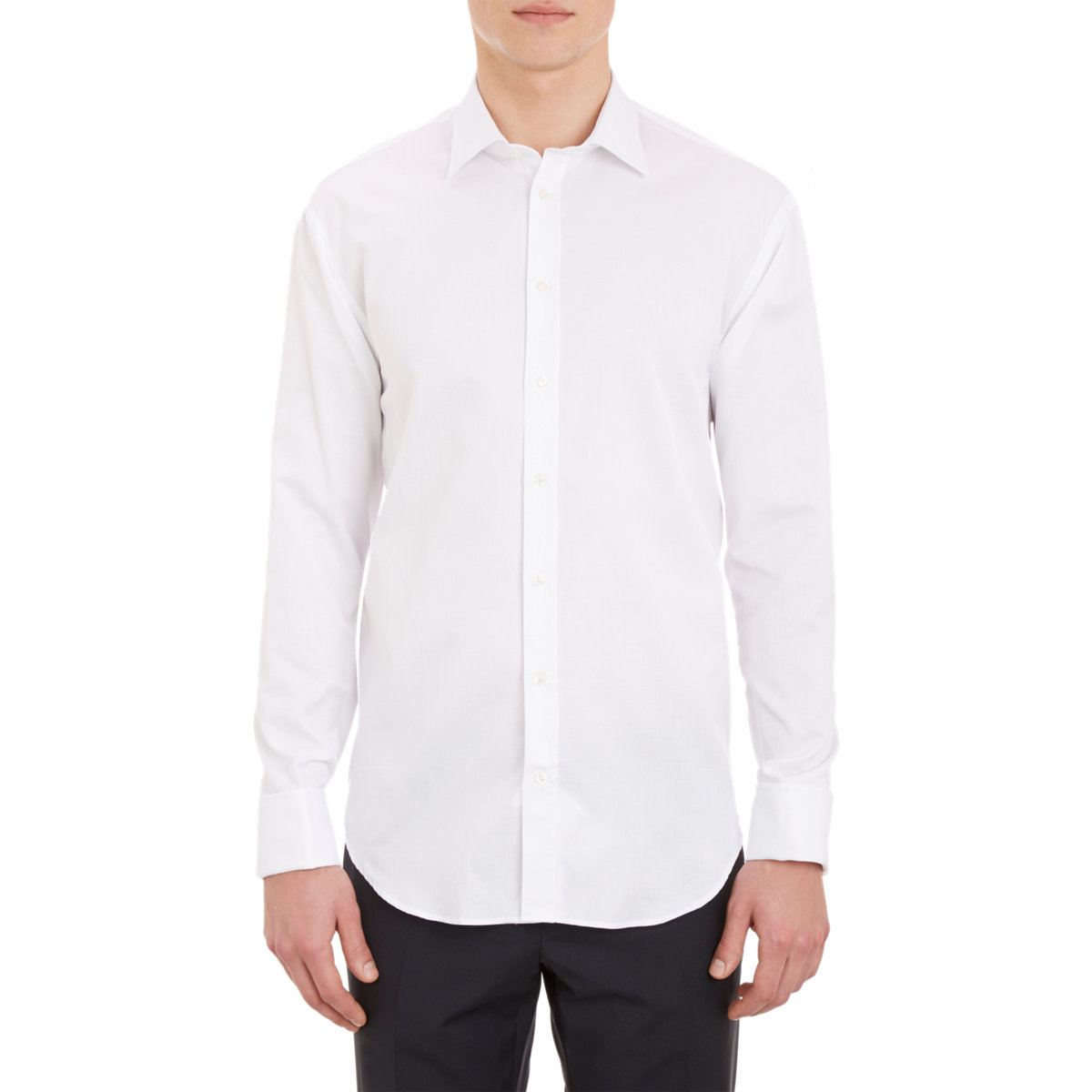 Lyst - Armani Textured Cotton Dress Shirt in White for Men