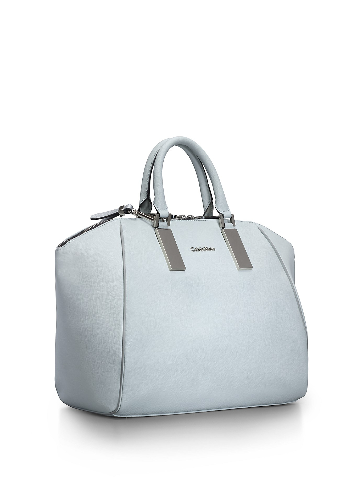 calvin klein saffiano leather satchel