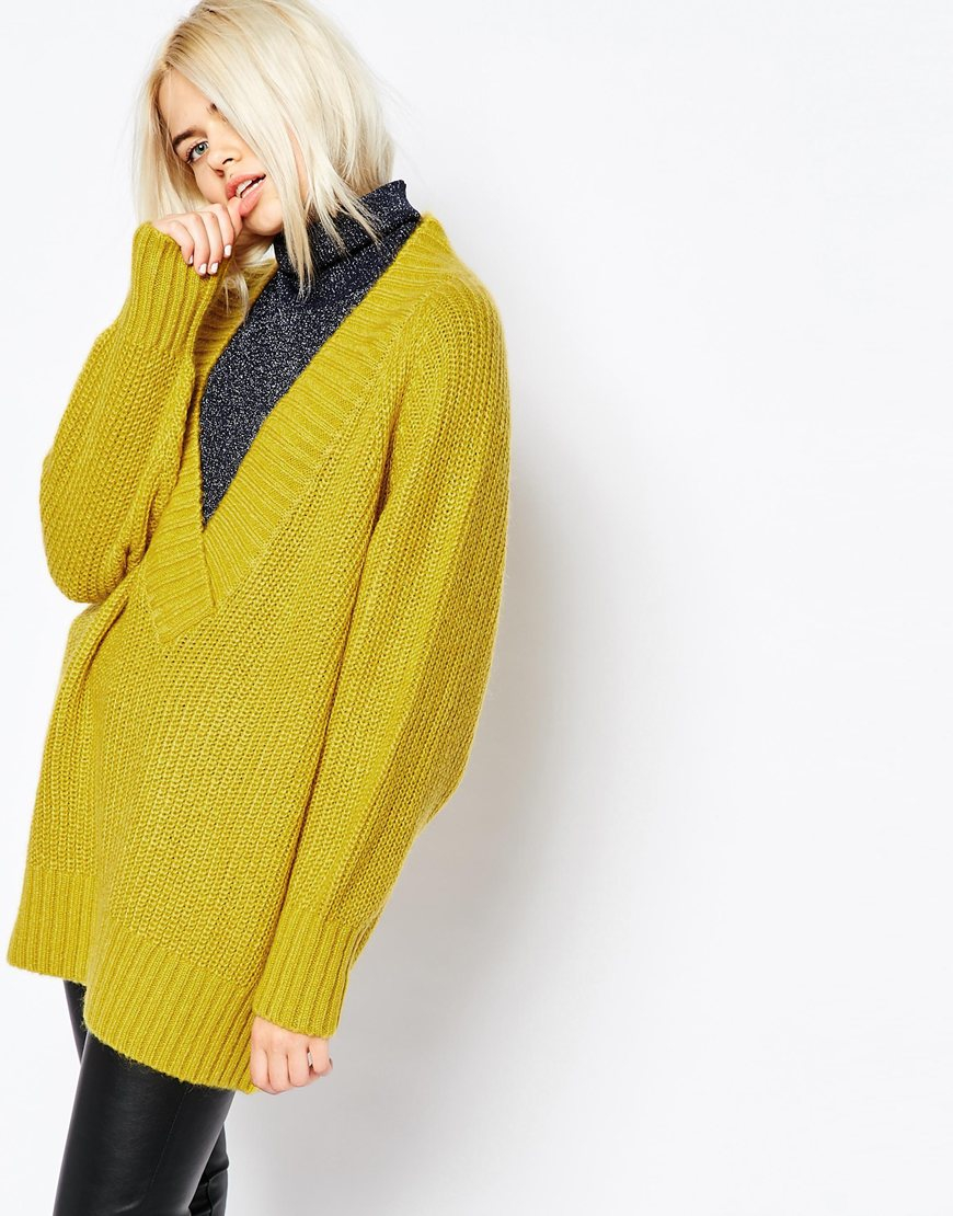yellow sweater oversized