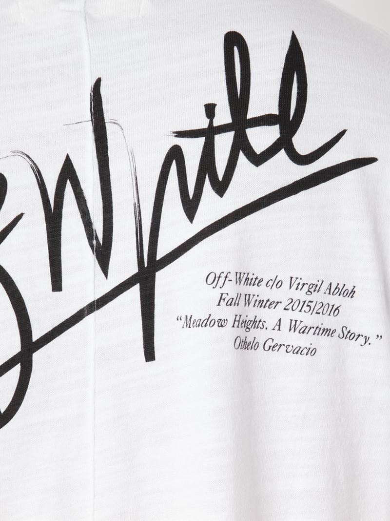 Off-White c/o Virgil Abloh Text and Tiger Print Cotton T-Shirt in White ...
