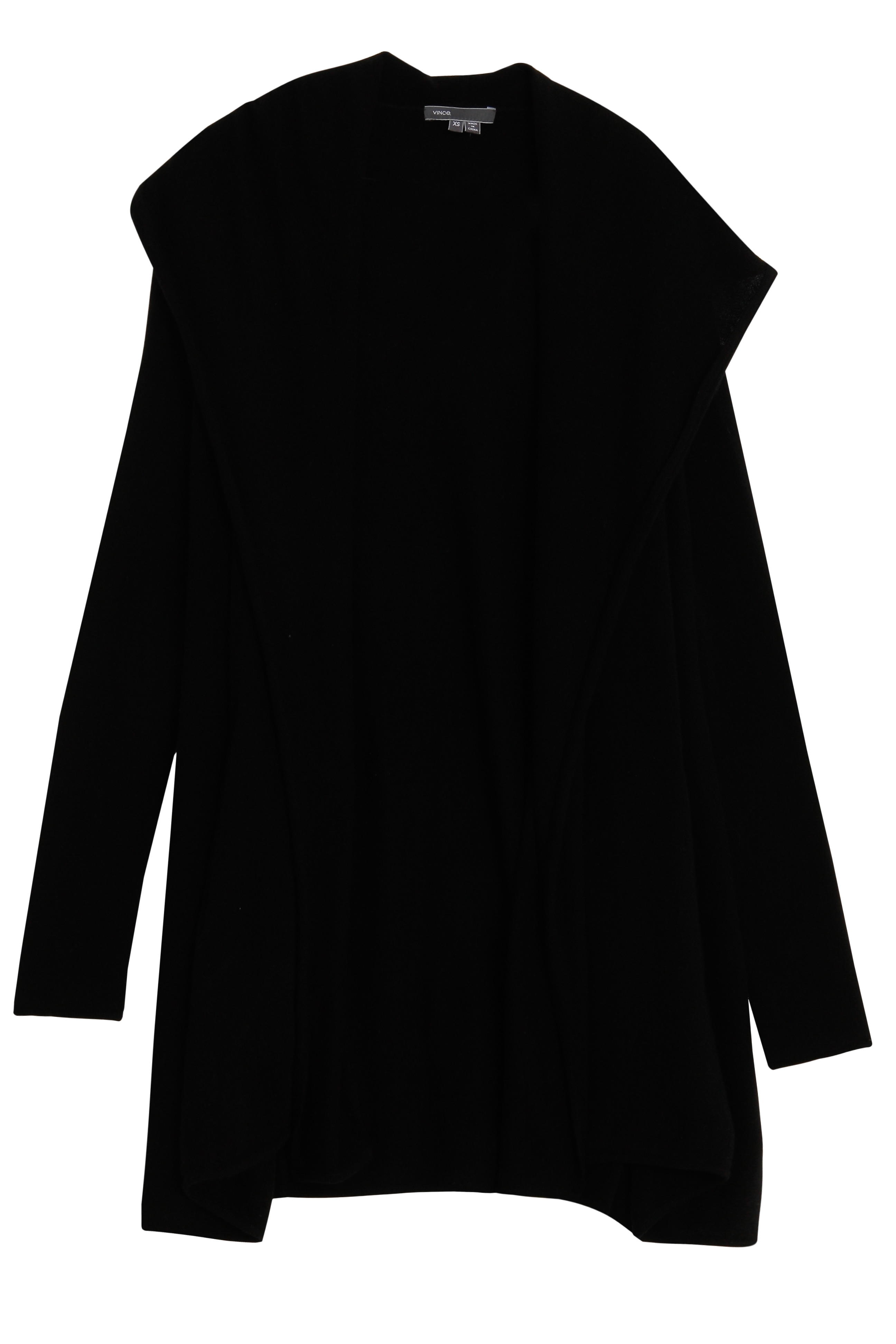 Vince Cashmere Hooded Cardigan in Black - Lyst