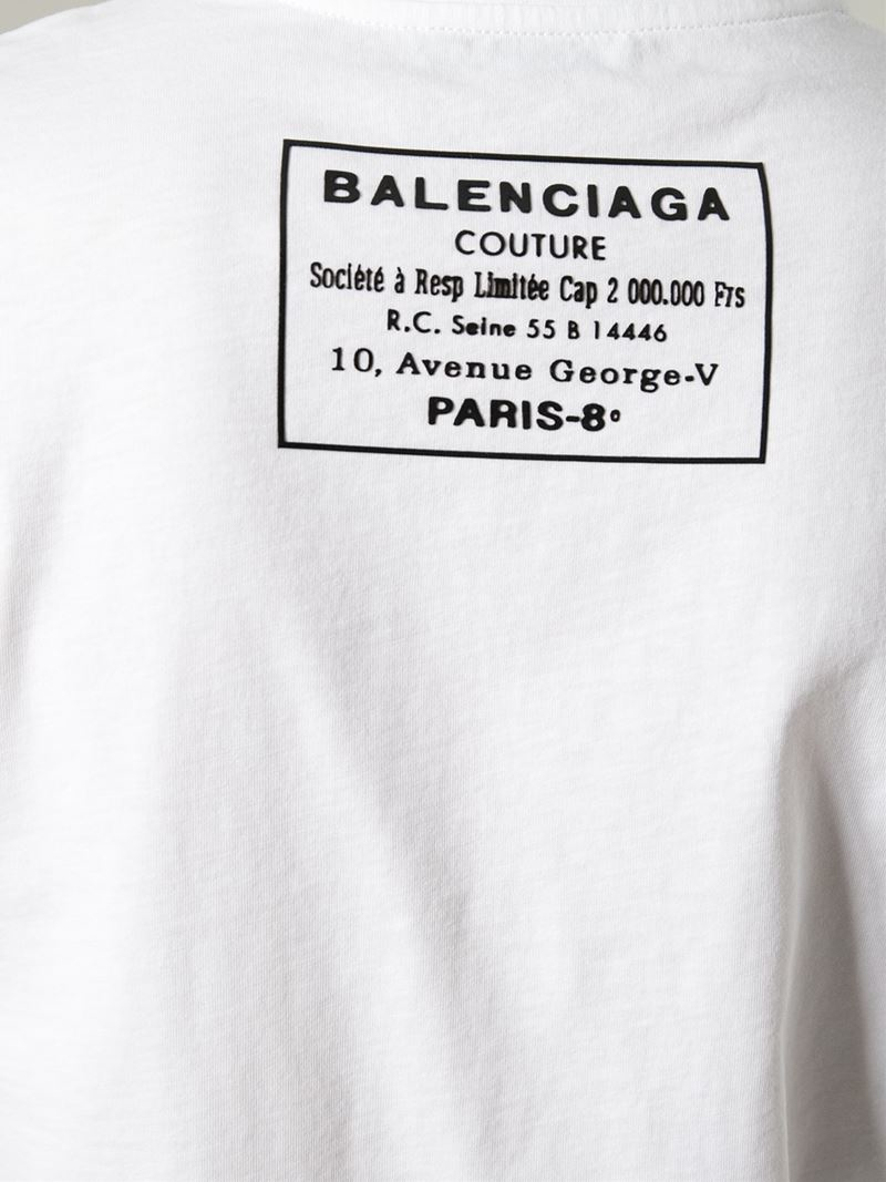 Balenciaga Back Logo Stamp T-Shirt in White - Lyst